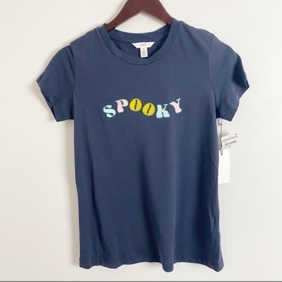 1901 x Nordstrom Blue Spooky Graphic Logo Short Sleeve T-Shirt Size XS NEW - Picture 1 of 7